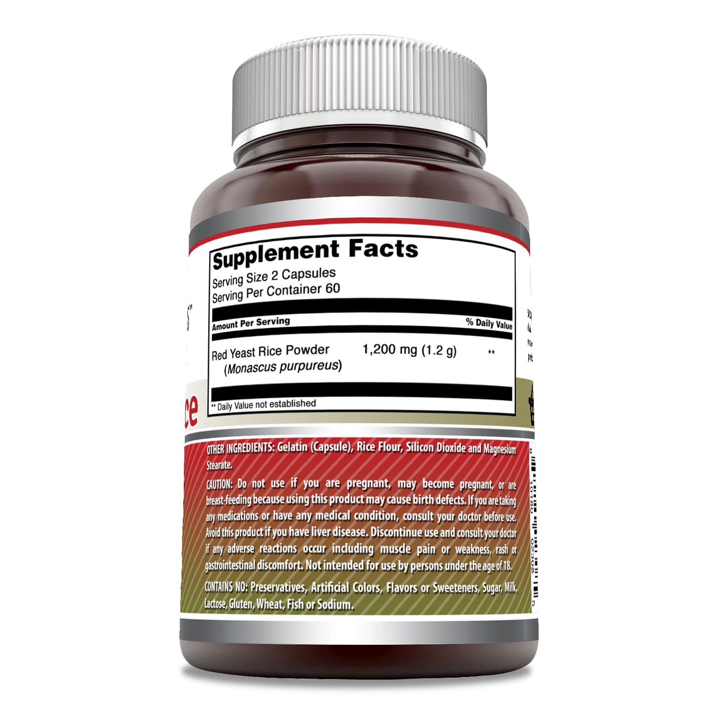 Amazing Formulas Red Yeast Rice 1200mg | Non-GMO, Gluten Free | Made in USA | 120 Count
