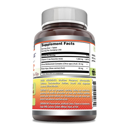 Amazing Formulas Vitamin C with Rose Hips & Citrus Bioflavonoids | 240 Tablets | Non-GMO | Gluten Free | Made in USA