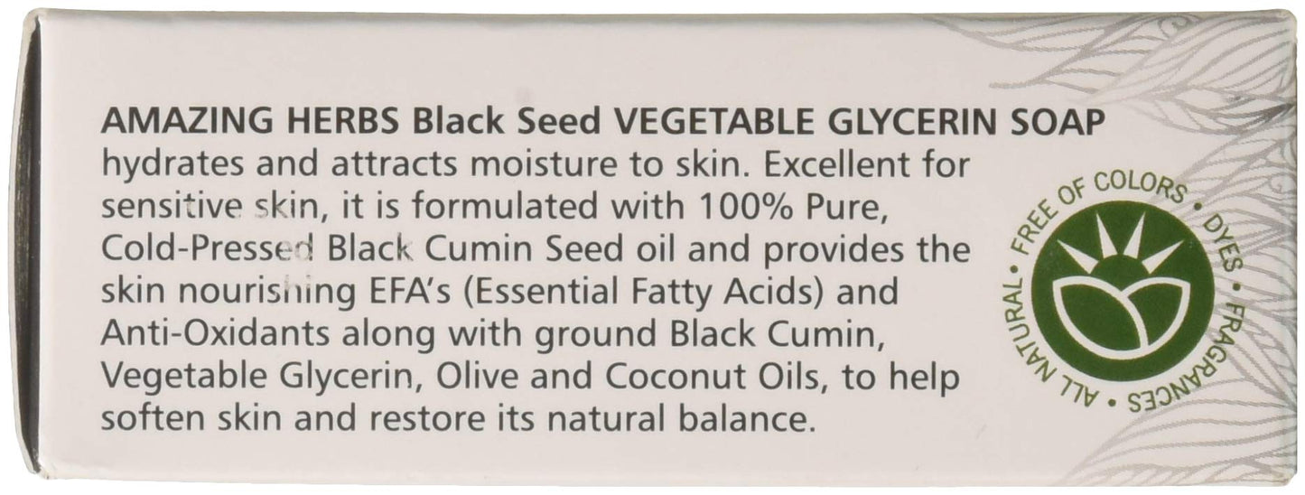 Amazing Herbs Black Seed Vegetable Glycerin Soap, 4.25 Ounce
