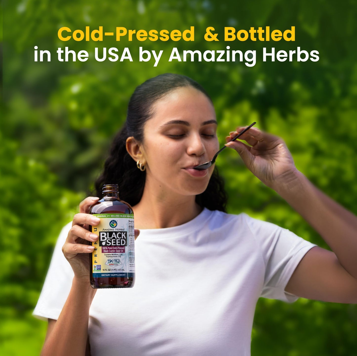 Amazing Herbs Premium Black Seed Oil - Gluten Free, Non-GMO, Cold Pressed Nigella Sativa - Digestive Health, Immune Support, Brain Function - Pack of 2 (4 Fl Oz Each)