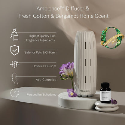 AromaTech Ambience Diffuser – White Stone, 60ml, Bluetooth