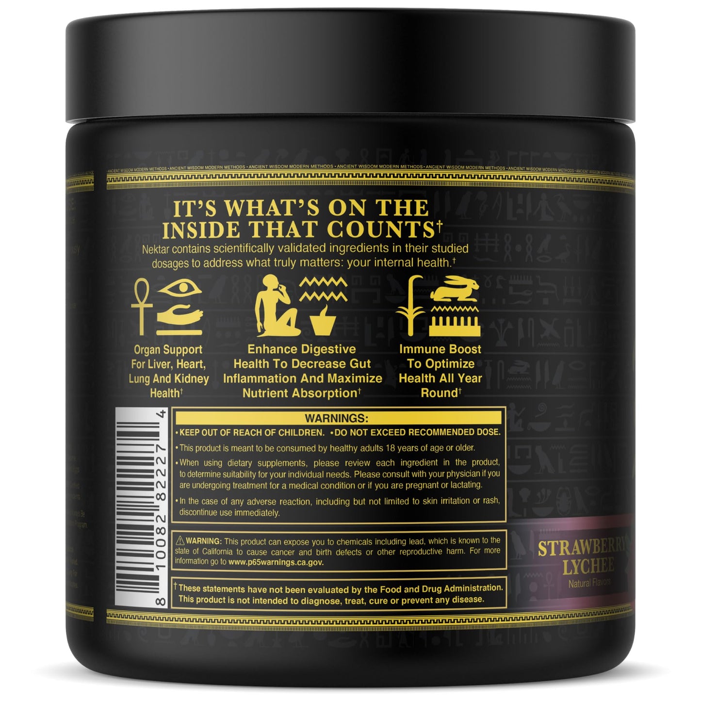 Ambrosia Nektar Superfood Powder - Daily Organ Support | 30 Servings | Strawberry Lychee