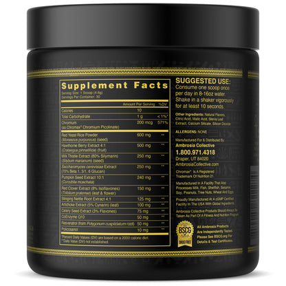 Ambrosia Nektar Superfood Powder - Daily Organ Support | 30 Servings | Strawberry Lychee