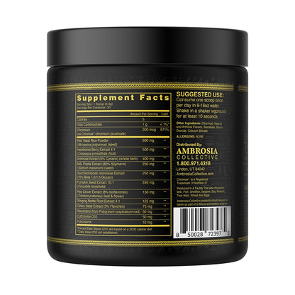 Ambrosia Nektar – Daily Organ Support Superfood Powder (13 Ingredients) | Honey Lemon | 30 Servings