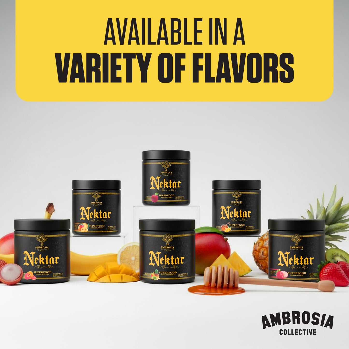Ambrosia Nektar Superfood Powder – Daily Wellness Support, Greens Powder Alternative | 30 Servings | Fruit Symphony