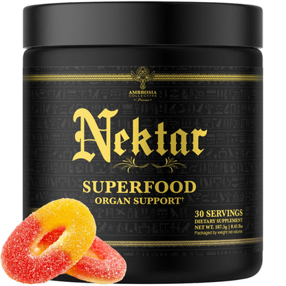 Ambrosia Nektar - Superfood Powder for Daily Organ Support | 30 Servings | Sour Gummy Candy
