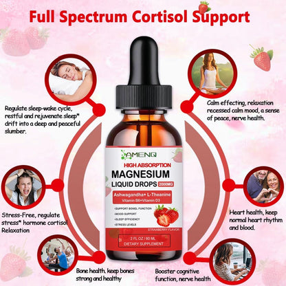AMENQ HEALTH Cortisol Liquid Drops with Magnesium Glycinate & Ashwagandha