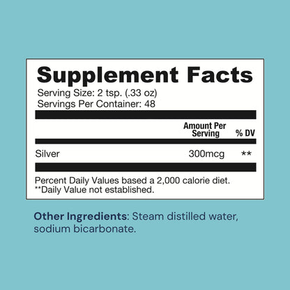 Ameo Life Colloidal Silver Liquid 30 PPM | Alkaline Silver Water for Immune Support & Gut Health | 16 oz
