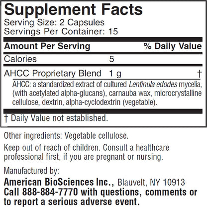American BioSciences ImmPower | Enhanced Immune Support with AHCC | 2-Pack, 30 Vegetarian Capsules