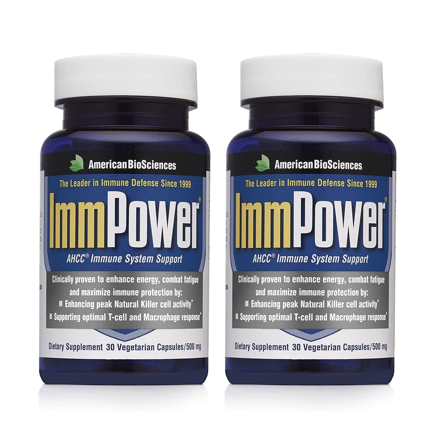 American BioSciences ImmPower | Enhanced Immune Support with AHCC | 2-Pack, 30 Vegetarian Capsules