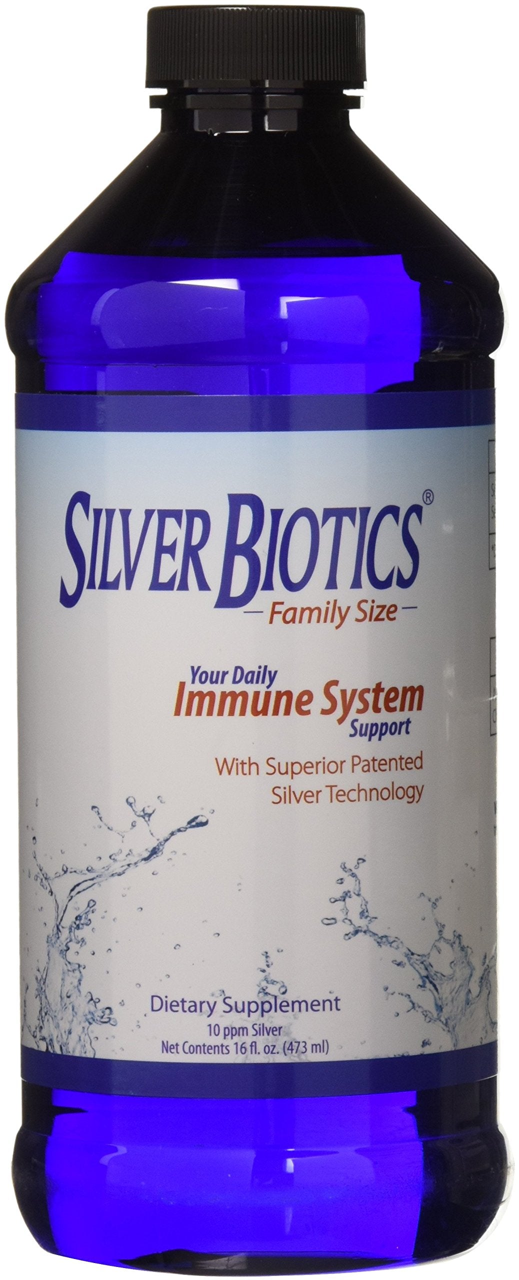 Silver Biotics Colloidal Nano SilverSol Ag4O4 10 PPM Immune Support | American Biotech Labs | 16 Fl Oz (Pack of 2)