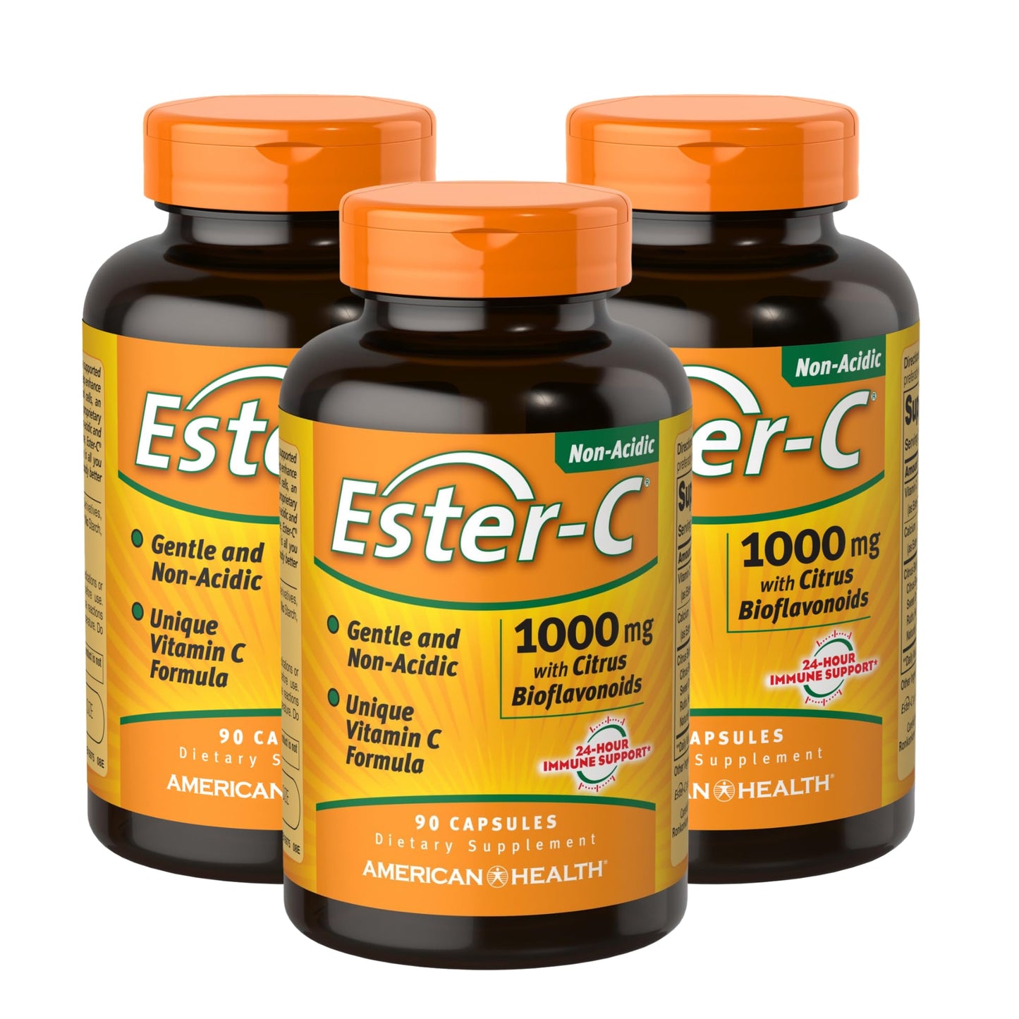 American Health Ester-C 1000 mg with Citrus Bioflavonoids – 270 Total Servings (Pack of 3) – 24-Hour Immune Support