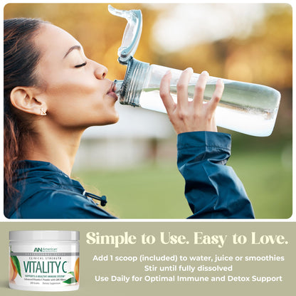 American Nutriceuticals Vitamin C Powder – Sugar-Free, Non-Acidic, 4000mg, pH-Neutral
