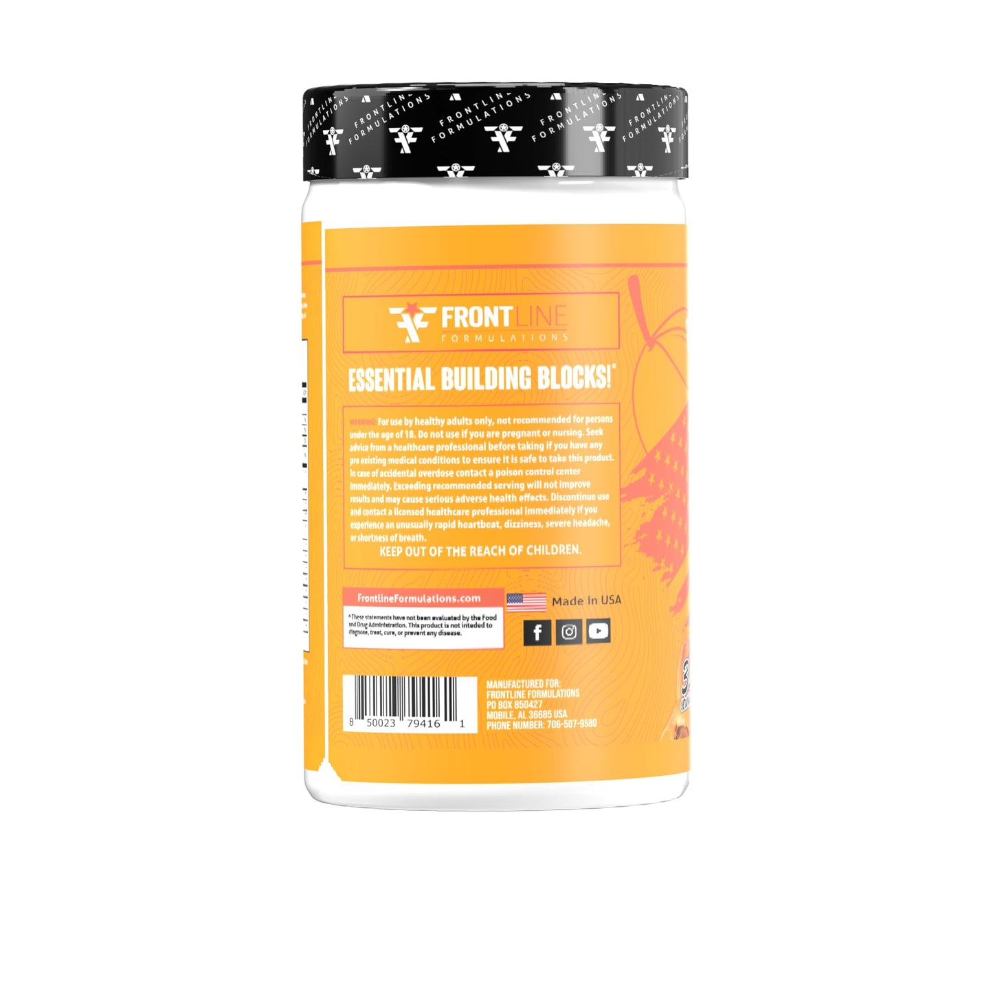 Amino Flood – Frontline Formulations BCAA + EAA Recovery & Hydration (Peach Mango)