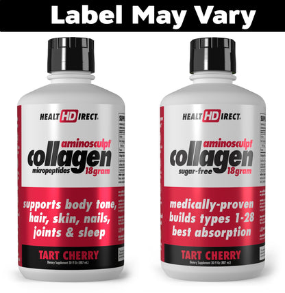 HEALTH DIRECT AminoSculpt Sugar-Free Liquid Collagen – Tart Cherry, 30 oz