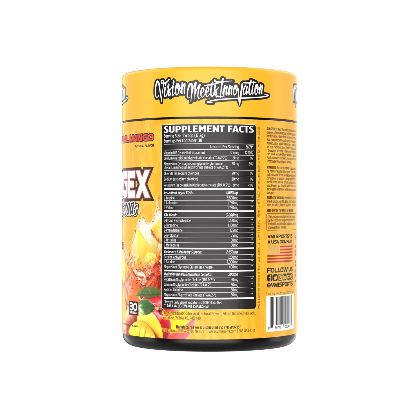 Aminogex Ultra BCAA Powder – Tropical Mango, 30 Servings