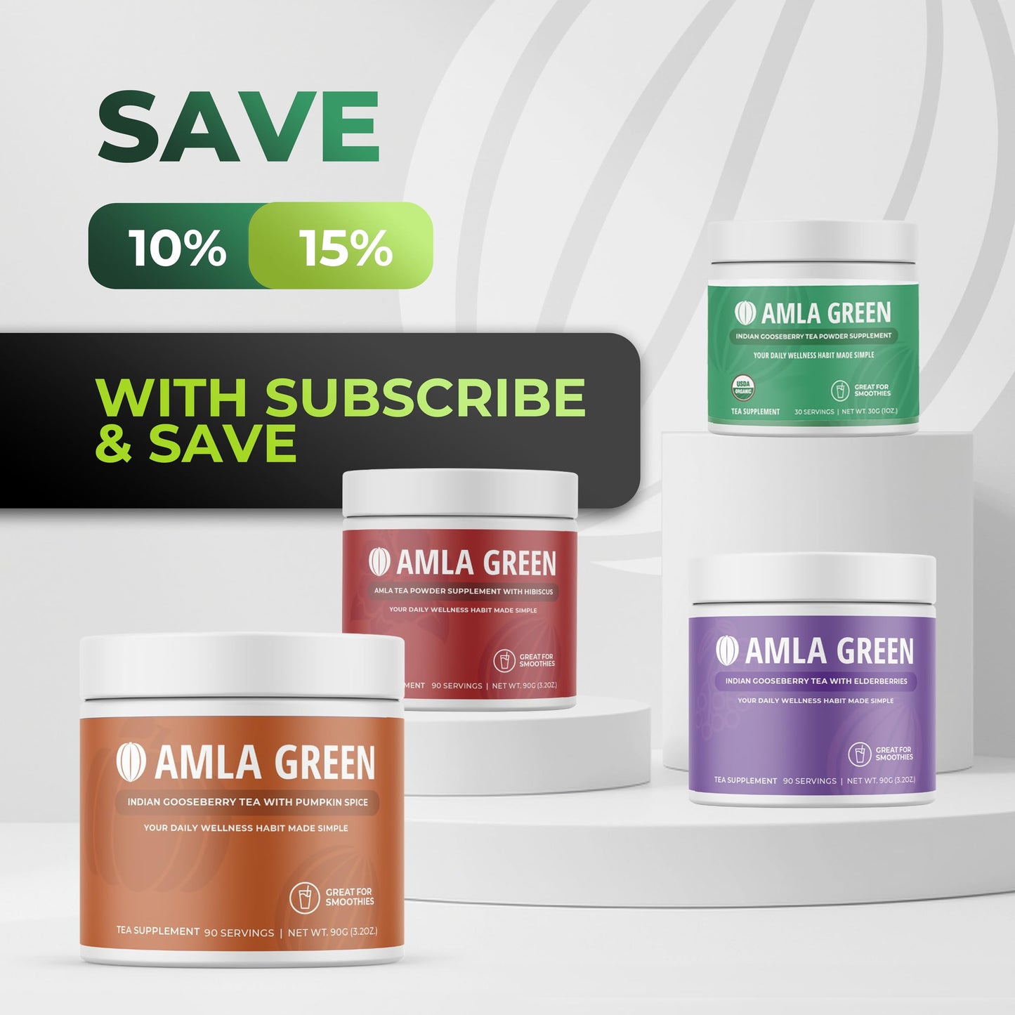 Amla Green 20x Concentrated Amla Powder with Pumpkin Spice – 90 Servings