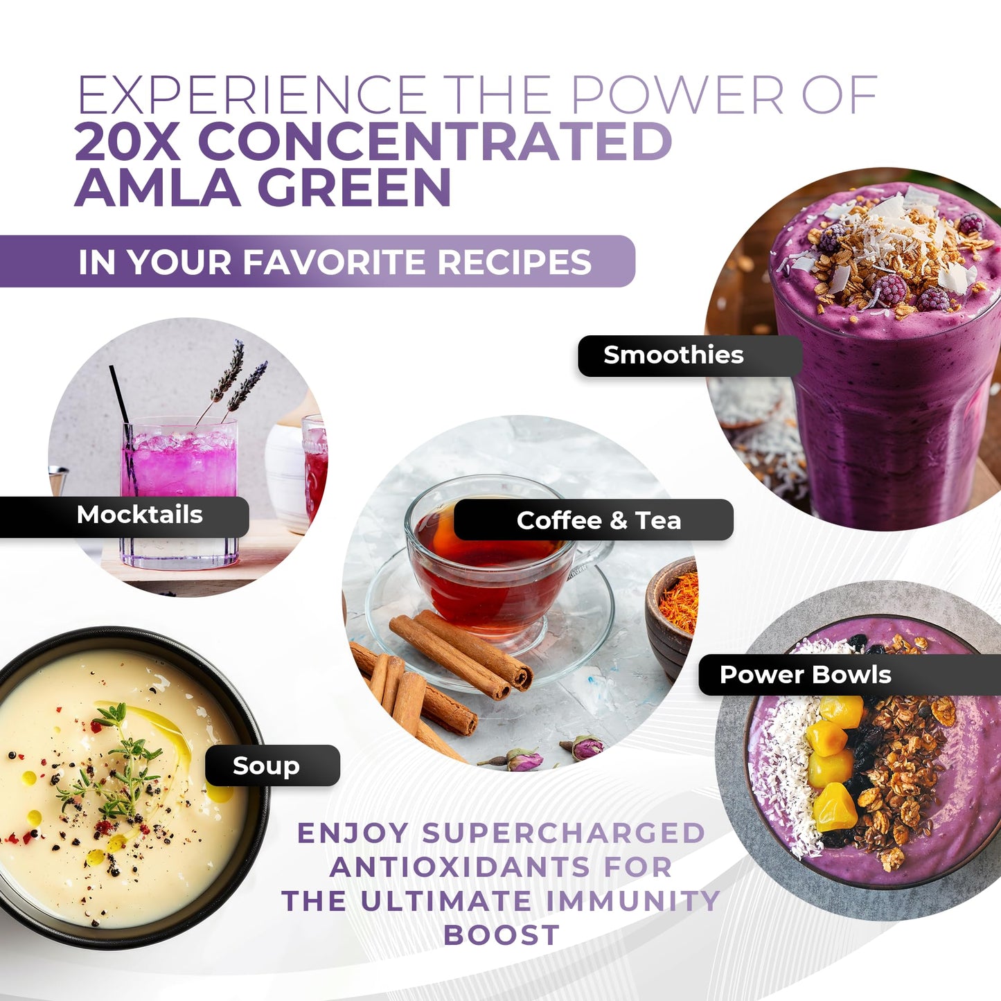 Amla Green 20x Concentrated Amla Powder with Elderberry – Immune Support Superfood, Ginger, Cinnamon & Peppermint, 90 Servings