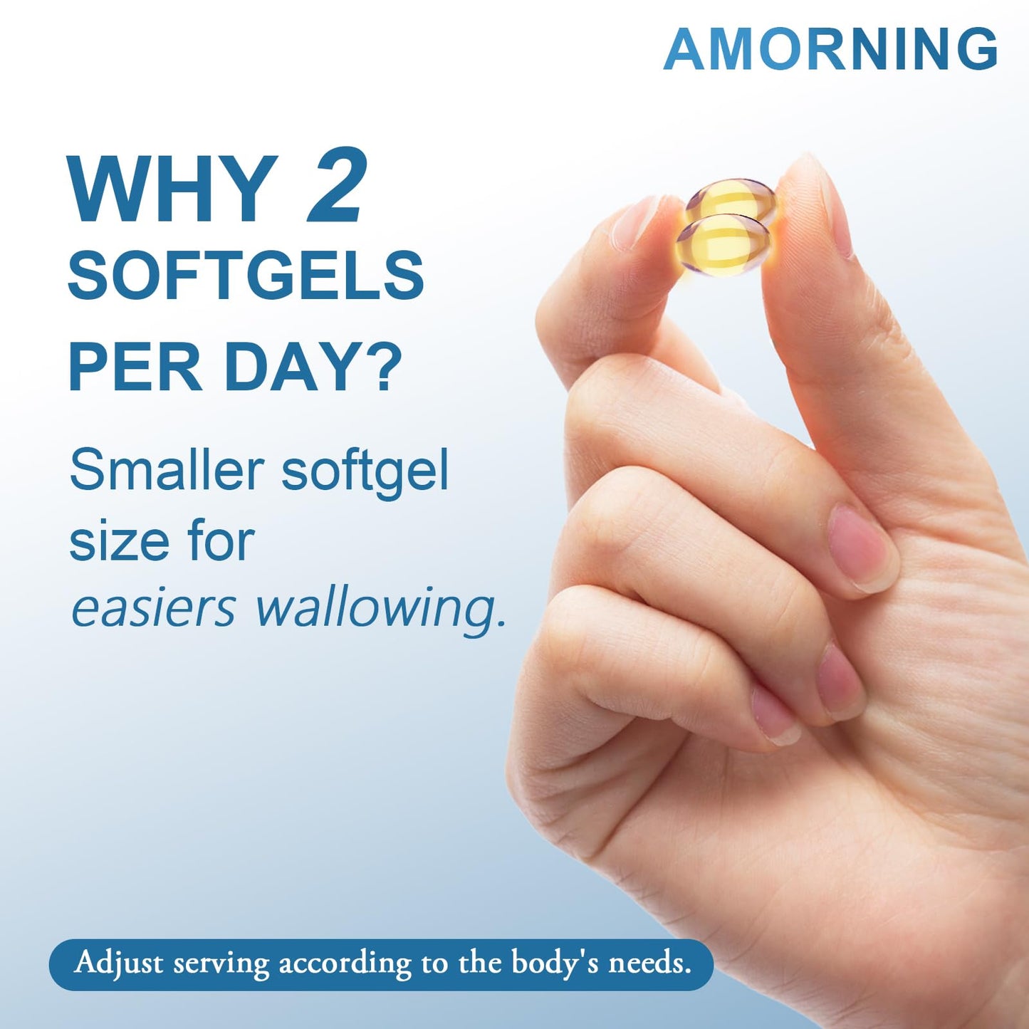 AMORNING Fish-Oil Omega-3 Fatty Acids Softgels 180 Count – 1440mg for Heart, Brain & Eyes