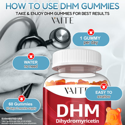 DHM 600mg Gummies – Ampelopsis Grossedentata Extract, Vegan & Non-GMO