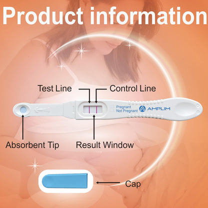 Amplim Early Result Pregnancy Test Sticks – 6 Days Early, 99.99% Accurate, 10 mIU/mL, 30-Pack (Midstream/Dip)