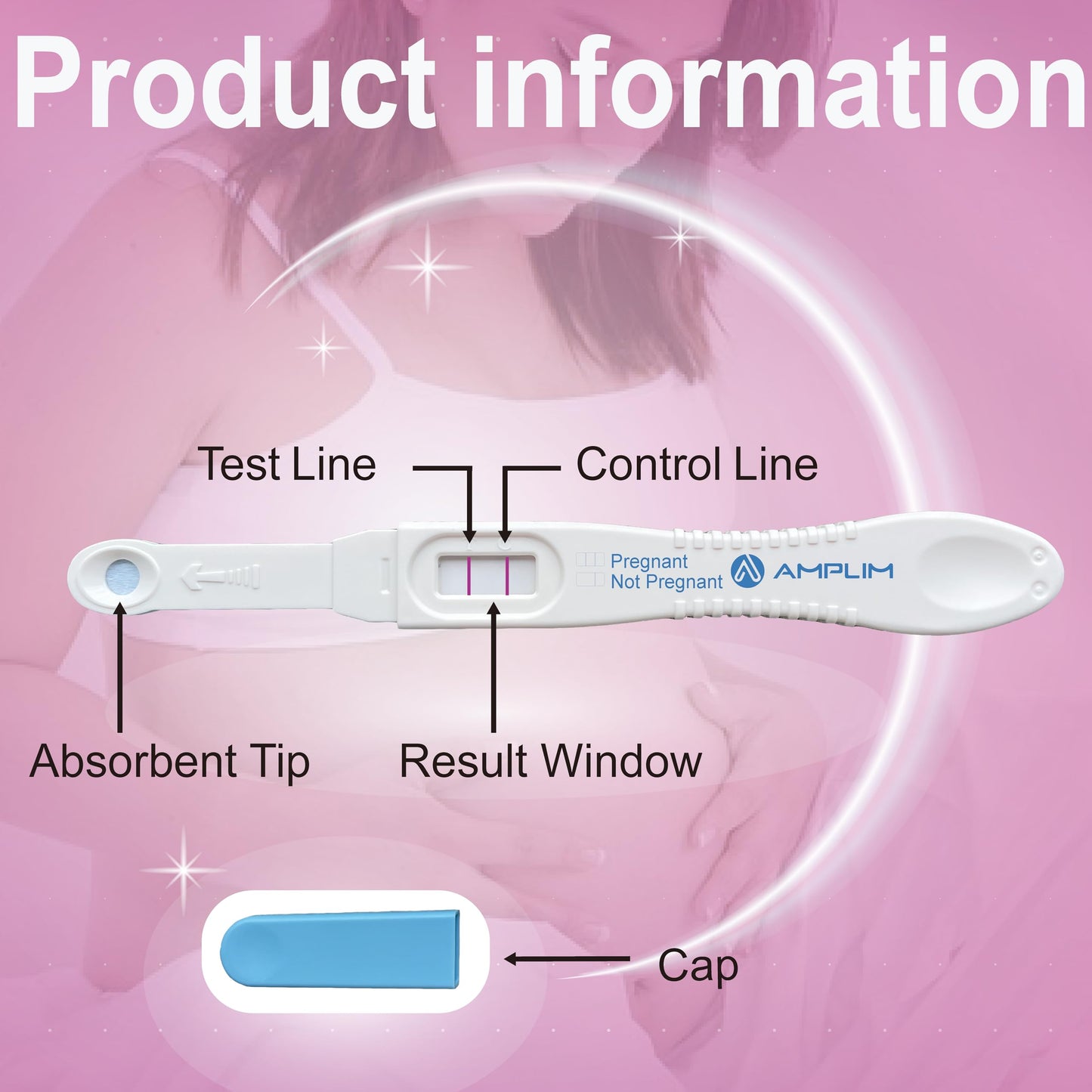 Amplim Early Detection Pregnancy Tests – Bulk, 10 MIU/mL, 99.9% Accurate