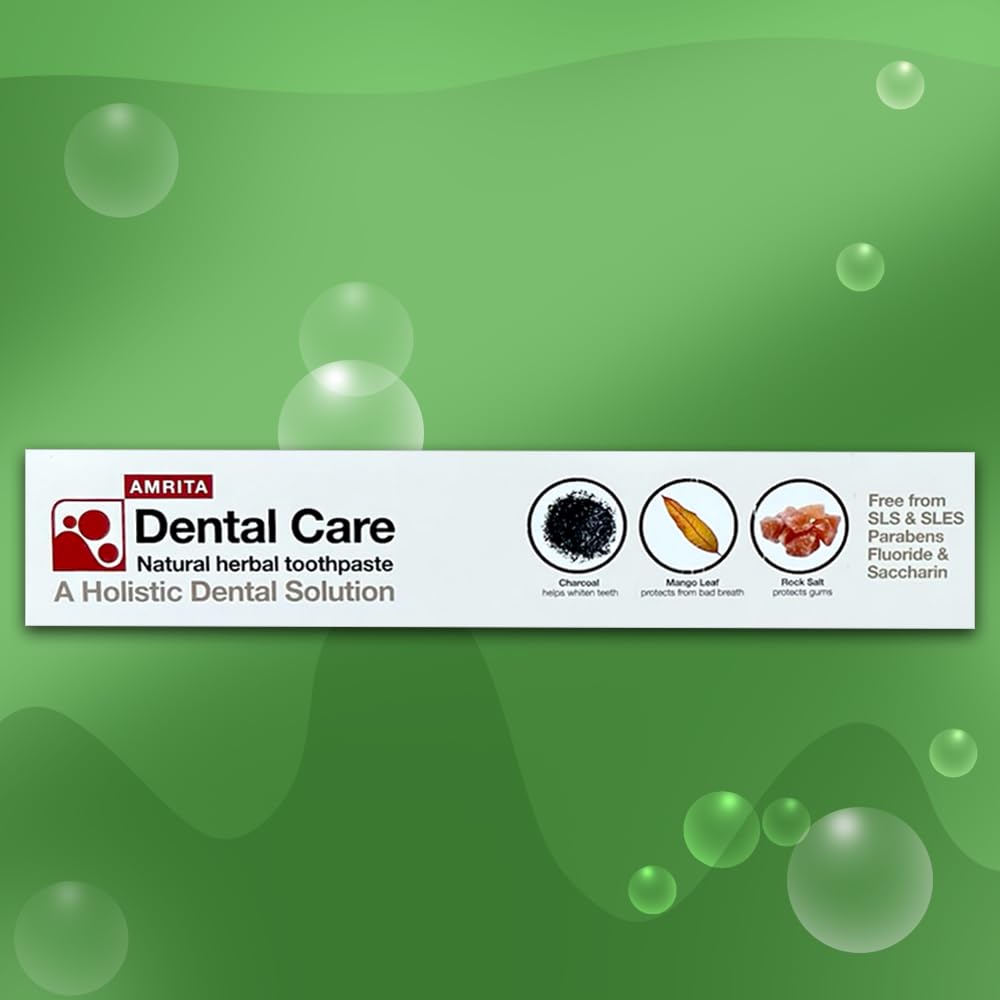 Amrita Life Herbal Toothpaste with Neem & Charcoal – Whitening & Gum Health (100g x5)