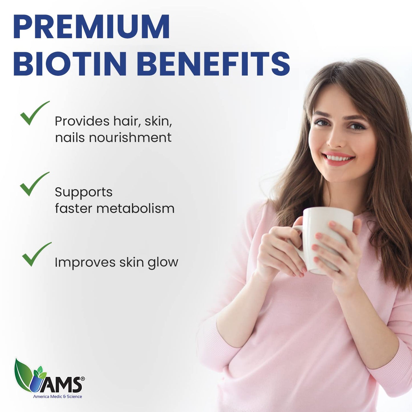 America Medic & Science Biotin 5,000 mcg | Hair Growth, Skin & Nails | Vitamin B7