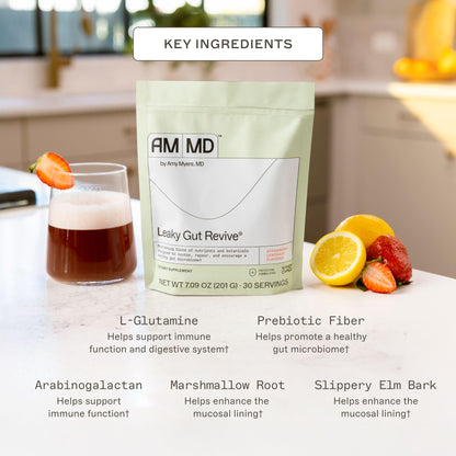 Amy Myers MD Leaky Gut Revive – Gluten-Free & Non-Dairy GI Support (Strawberry Lemonade, 30 Servings)