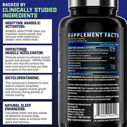 Anabol PM Nighttime Muscle Builder & Sleep Aid | Nutrex Research