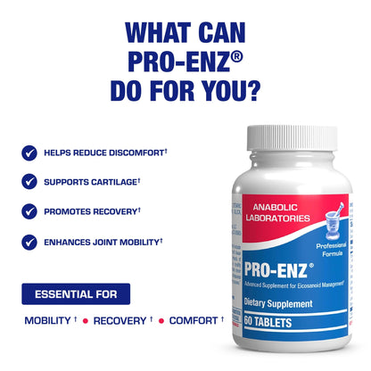 Pro ENZ Joint Support Supplement by Anabolic Laboratories – Turmeric, Boswellia + Enzymes (60 Tablets)