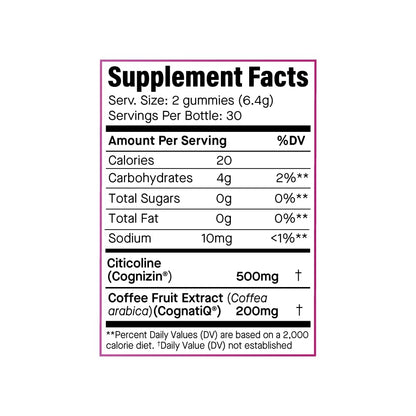 Ananda Wellness Focus & Memory Gummies – Zero Sugar, Caffeine-Free (Dark Cherry)