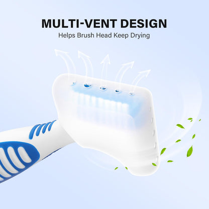 Anbbas 2pcs Silicone Denture Brush Cover Fit Most Denture Toothbrushes