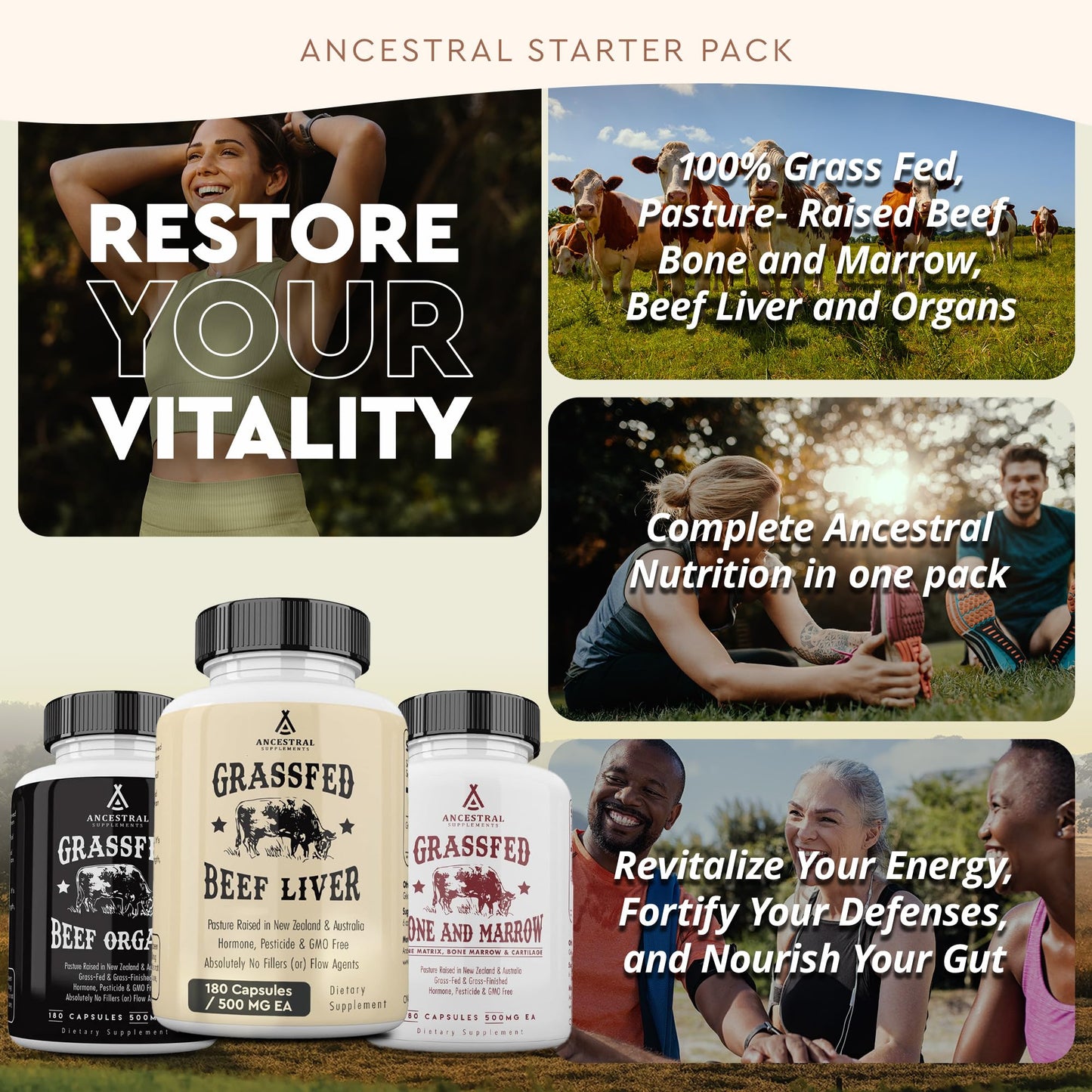 Ancestral Beef Organs Stack Variation – Organs Starter Pack | Ancestral Supplements