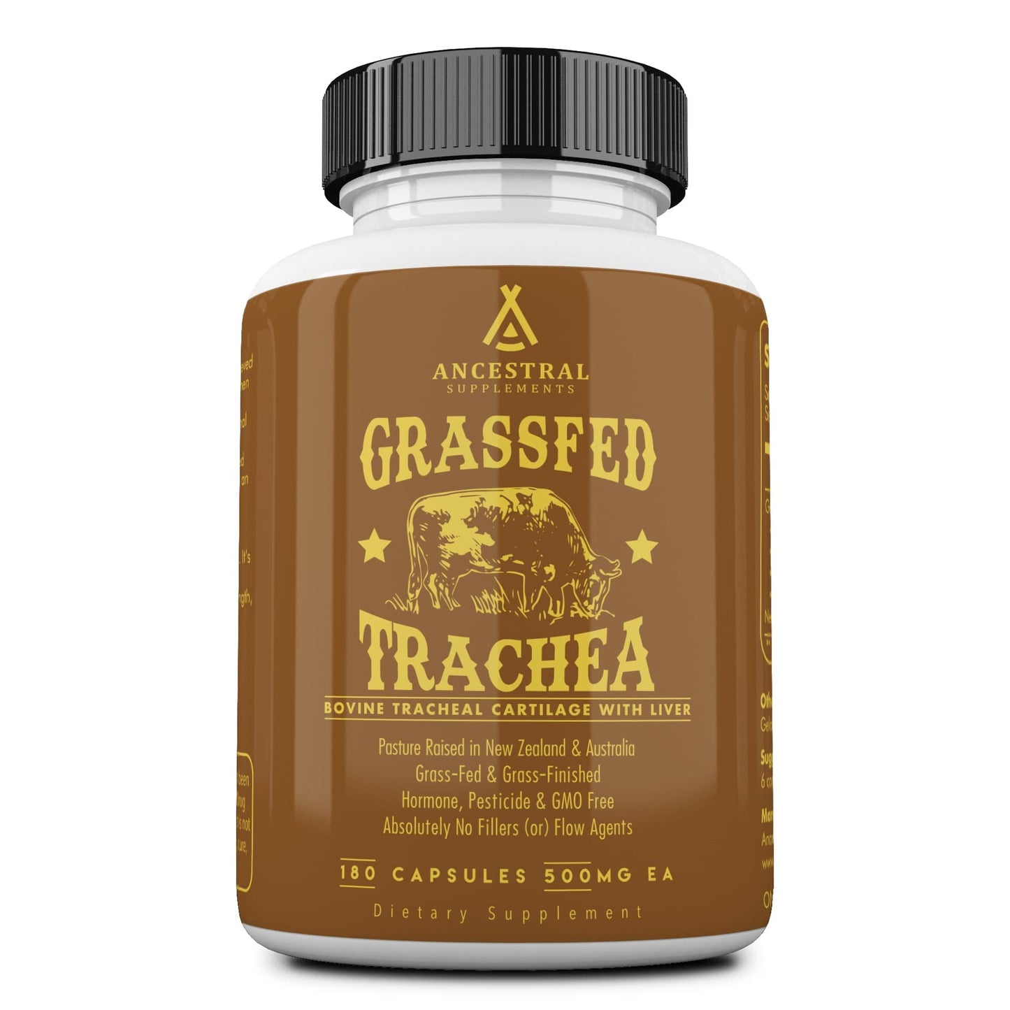 Ancestral Supplements Grass Fed Beef Tracheal Cartilage with Liver – 3000mg, Immune & Joint Support