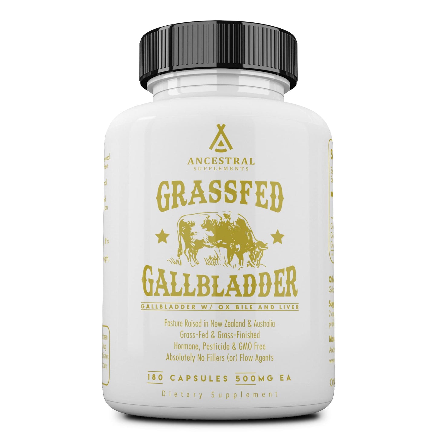 Ancestral Supplements Grass-Fed Beef Gallbladder & Liver Complex — 180 Capsules