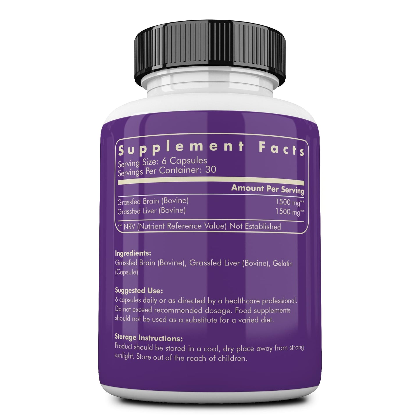 Ancestral Supplements Grass-Fed Beef Brain and Liver Capsules – Whole Food Brain Support