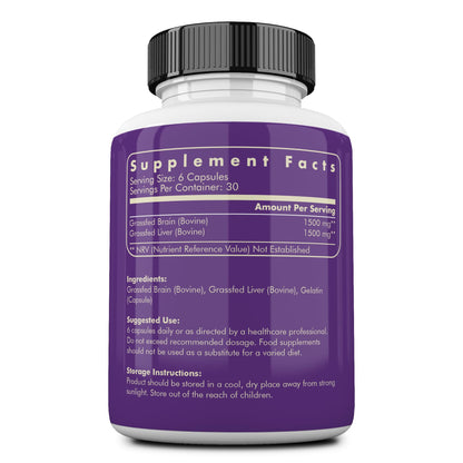 Ancestral Supplements Grass-Fed Beef Brain and Liver Capsules – Whole Food Brain Support
