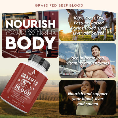 Ancestral Supplements Grass Fed Blood is Blood, Liver & Spleen Formula — 180 Capsules