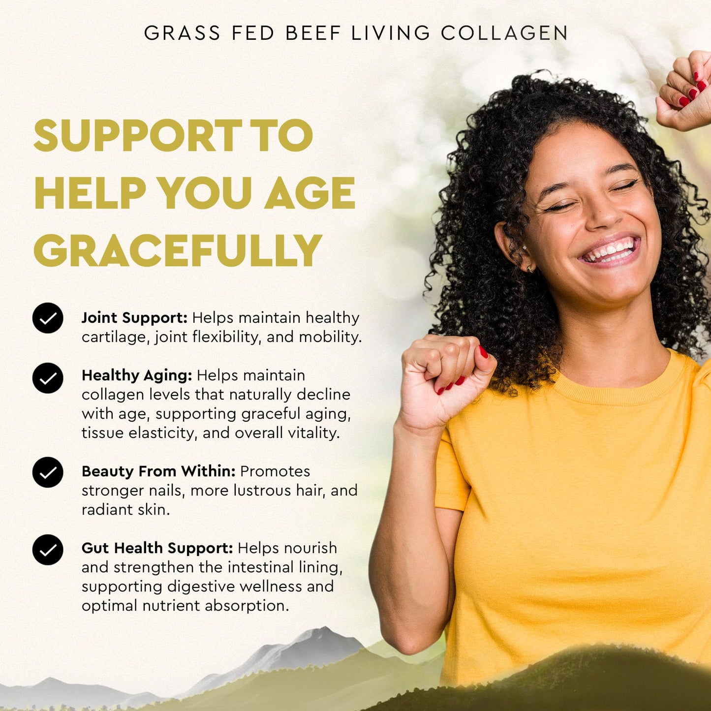 Ancestral Supplements Grass-Fed Beef Living Collagen – 3000mg, 180 Capsules, Type II