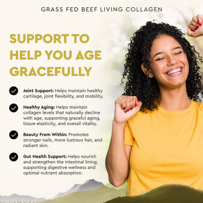 Ancestral Supplements Grass-Fed Beef Living Collagen – 3000mg, 180 Capsules, Type II