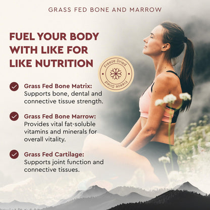Ancestral Supplements Grass-Fed Beef Bone & Marrow — 180 Capsules (3000mg) for Joint, Skin & Oral Health