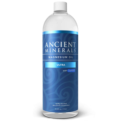 Ancient Minerals Magnesium Oil Ultra with OptiMSM Refill 33.8 oz