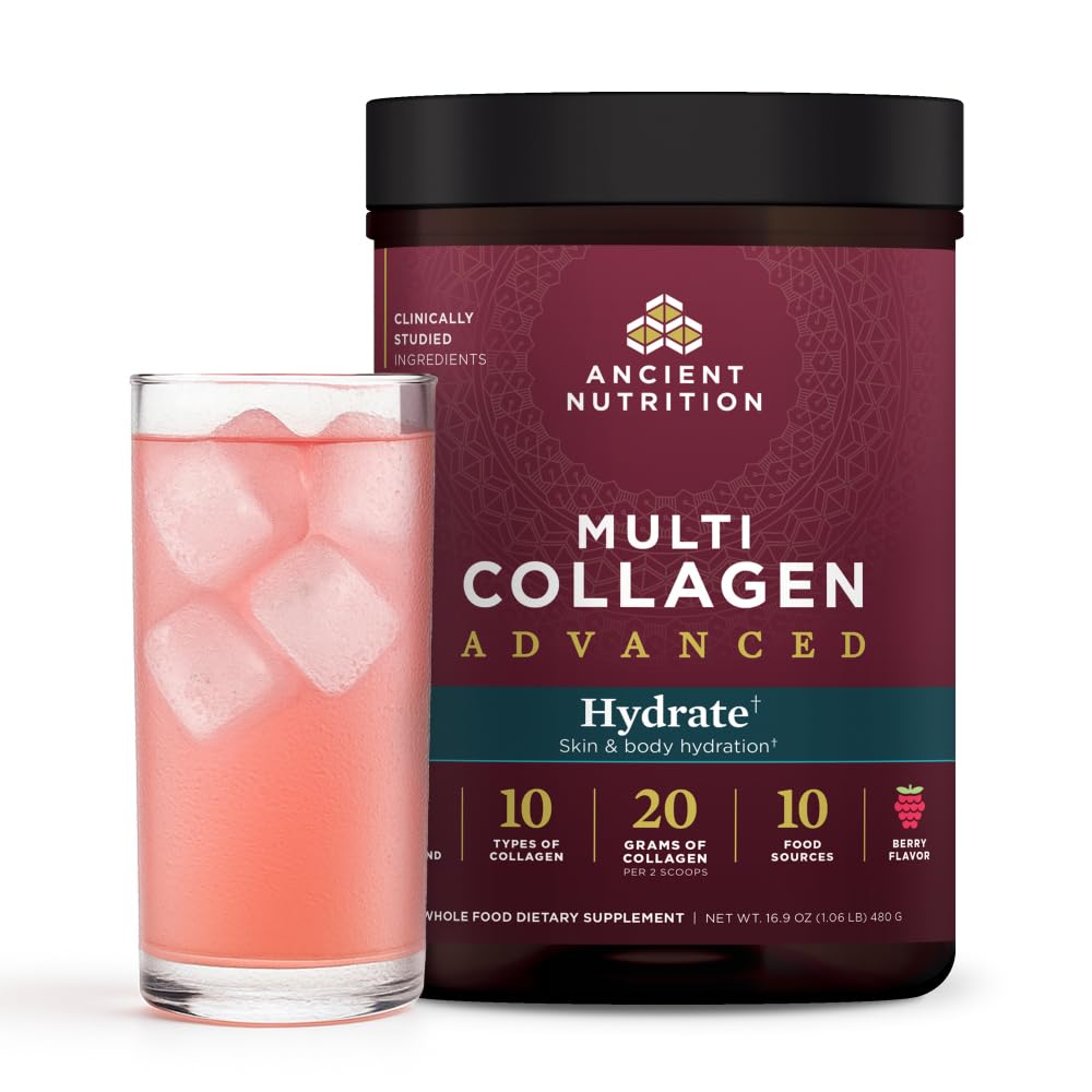 Ancient Nutrition Advanced Multi Collagen Hydrate – Mixed Berry, 30 Servings