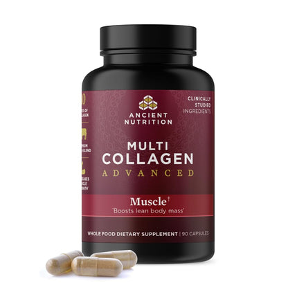 Ancient Nutrition Advanced Multi Collagen Protein Capsules – Muscle Support, 90 Count