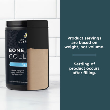 Ancient Nutrition Bone Broth Collagen Powder Vanilla – Multi-Collagen Peptides, 30 Servings