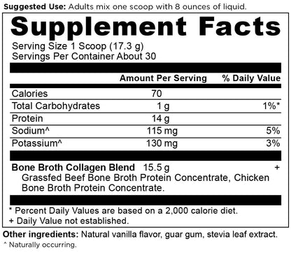 Ancient Nutrition Bone Broth Collagen Powder Vanilla – Multi-Collagen Peptides, 30 Servings