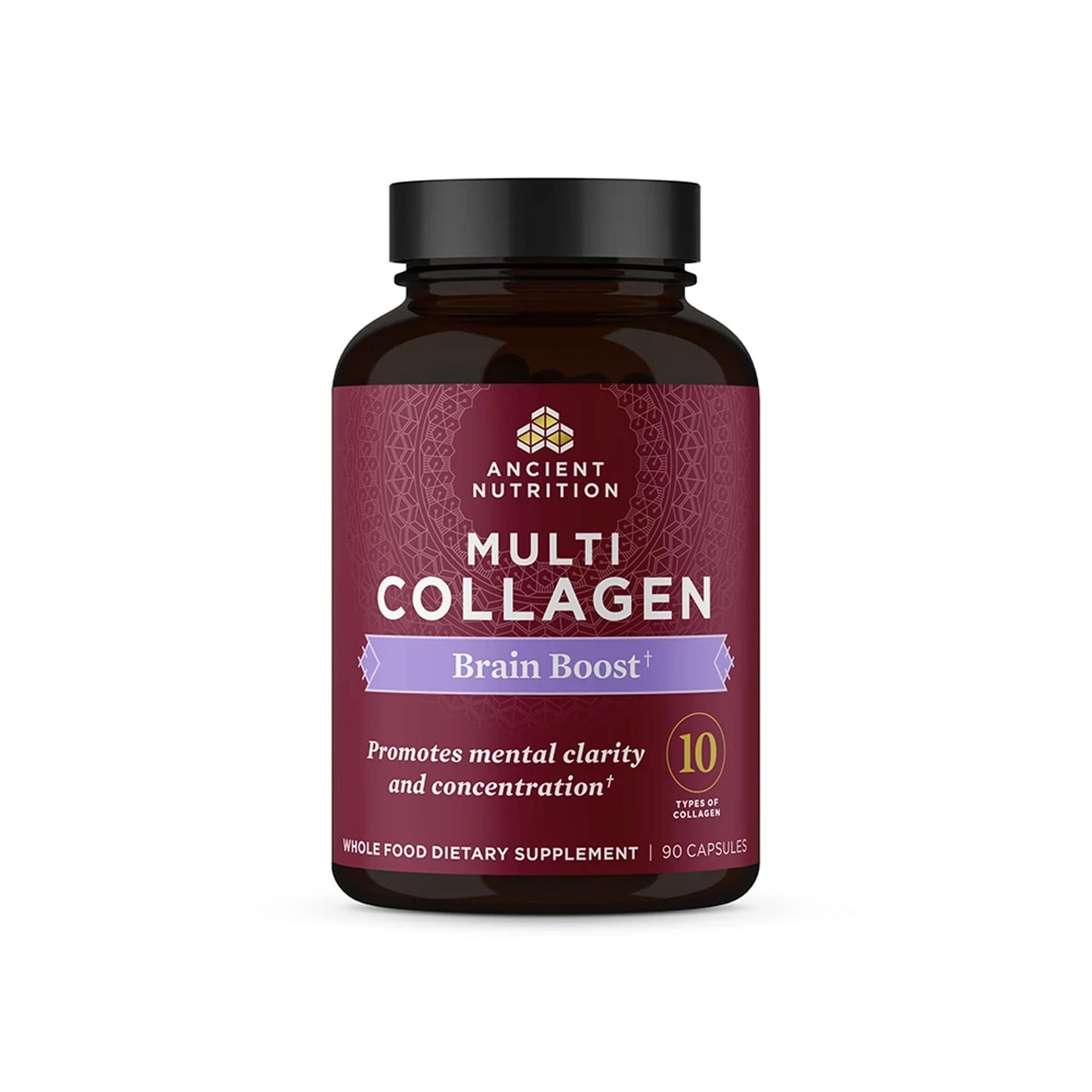 Ancient Nutrition Collagen Brain Boost Capsules – Joint Comfort, Skin & Nails, 90 Count