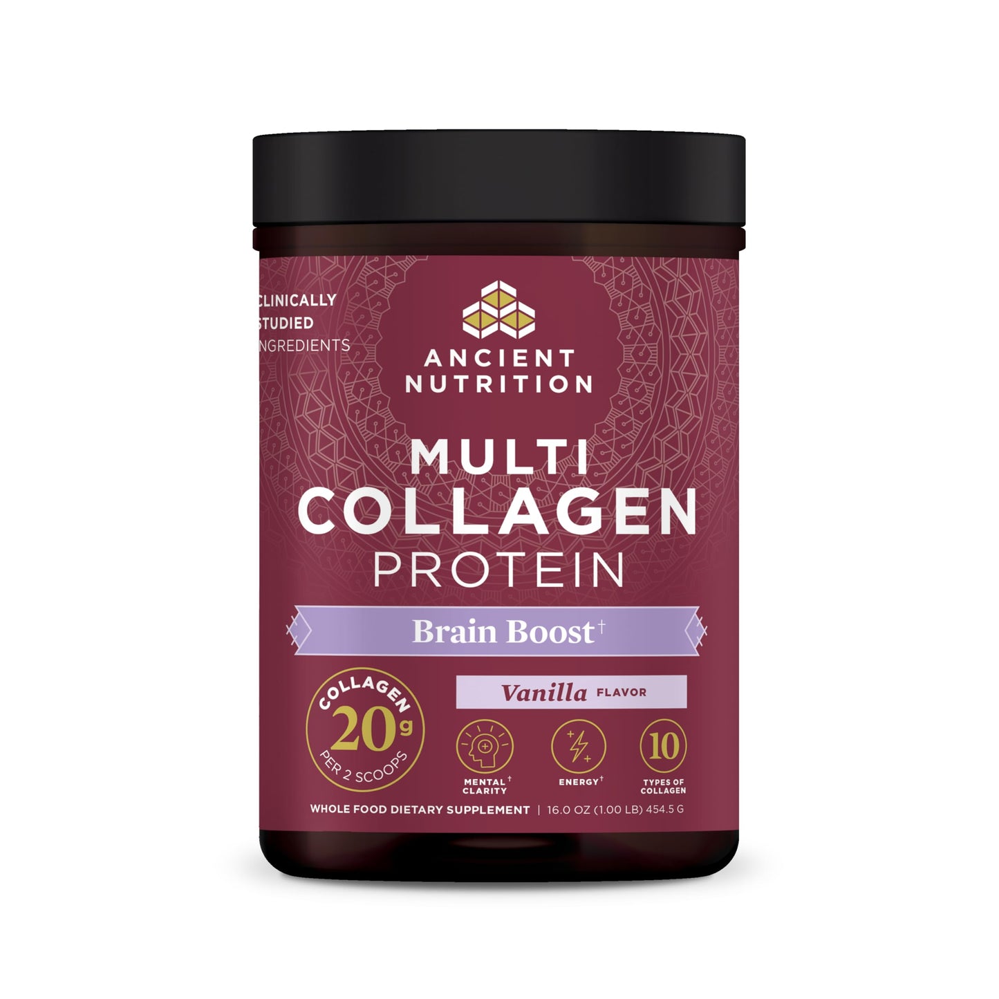Ancient Nutrition Multi Collagen Protein – Brain Boost, 45 Servings