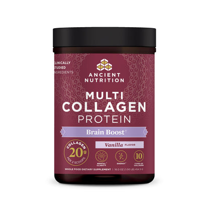 Ancient Nutrition Multi Collagen Protein – Brain Boost, 45 Servings